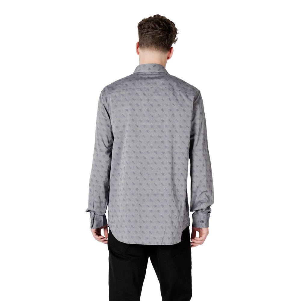 Guess Gray Cotton Pattern Shirt