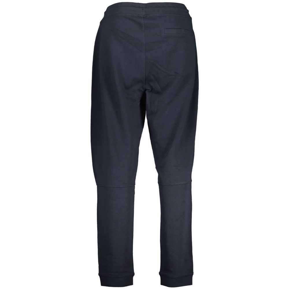 Hugo Boss Blue Cotton Pant, brushed sports trousers, elastic waist, 3 pockets, ankle cuffs, logo application, responsible cotton.