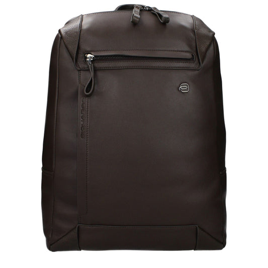 Piquadro Brown Leather Backpack
