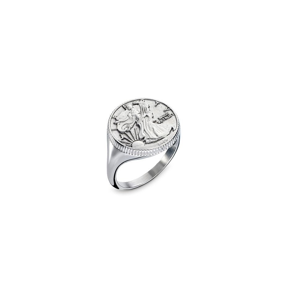 AN JEWELS JEWELRY Mod. AAC.R02S-9 silver ring with engraved design