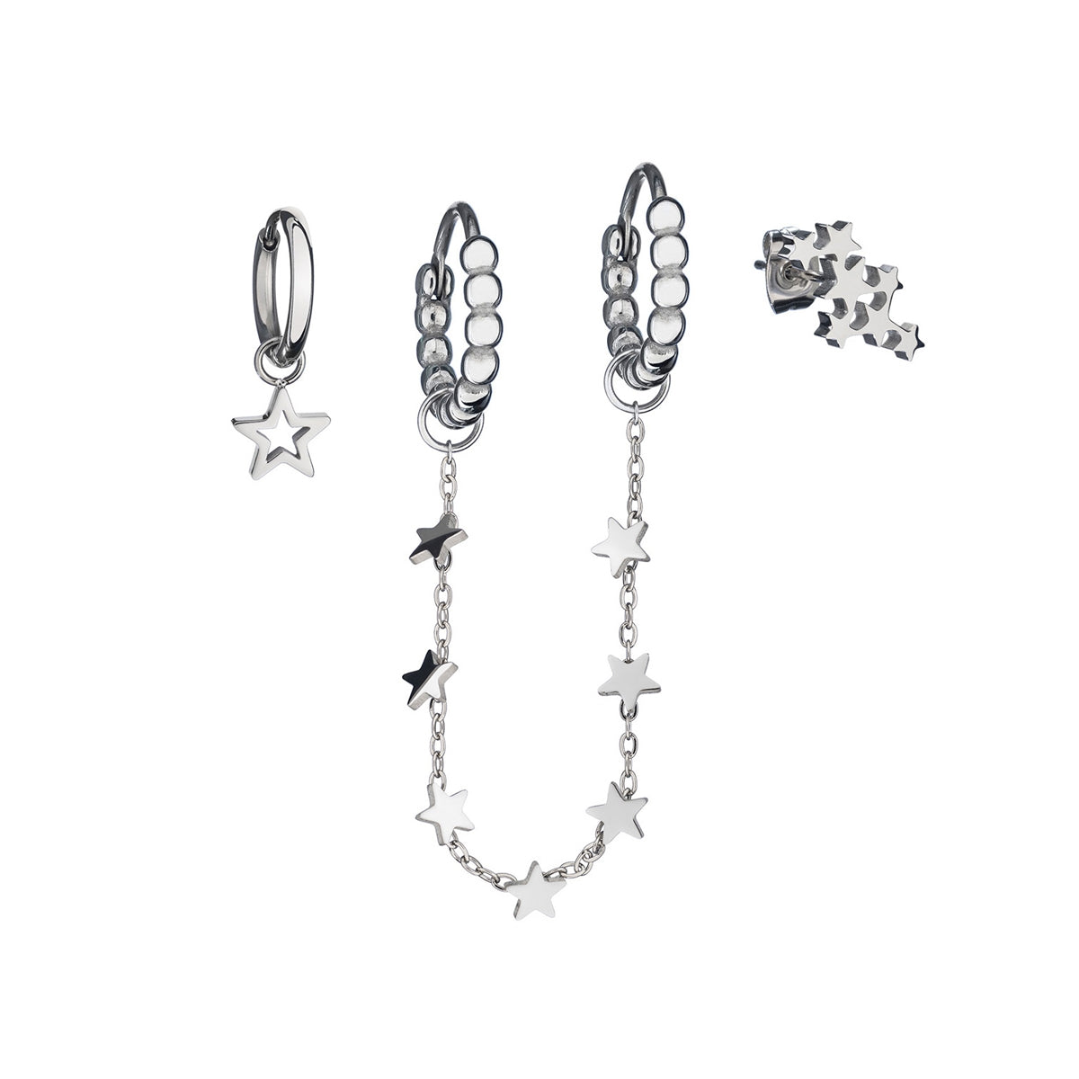 AN JEWELS JEWELRY Mod. AB.EP030 star-themed earrings and ear cuffs