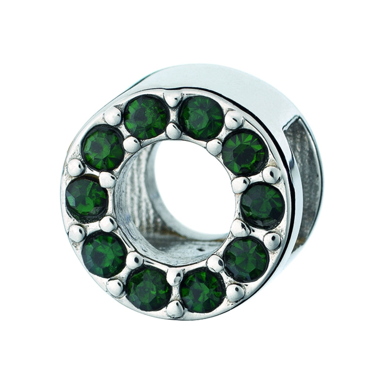 AN JEWELS JEWELRY Mod. AL.DLI01GE green gemstone circular charm