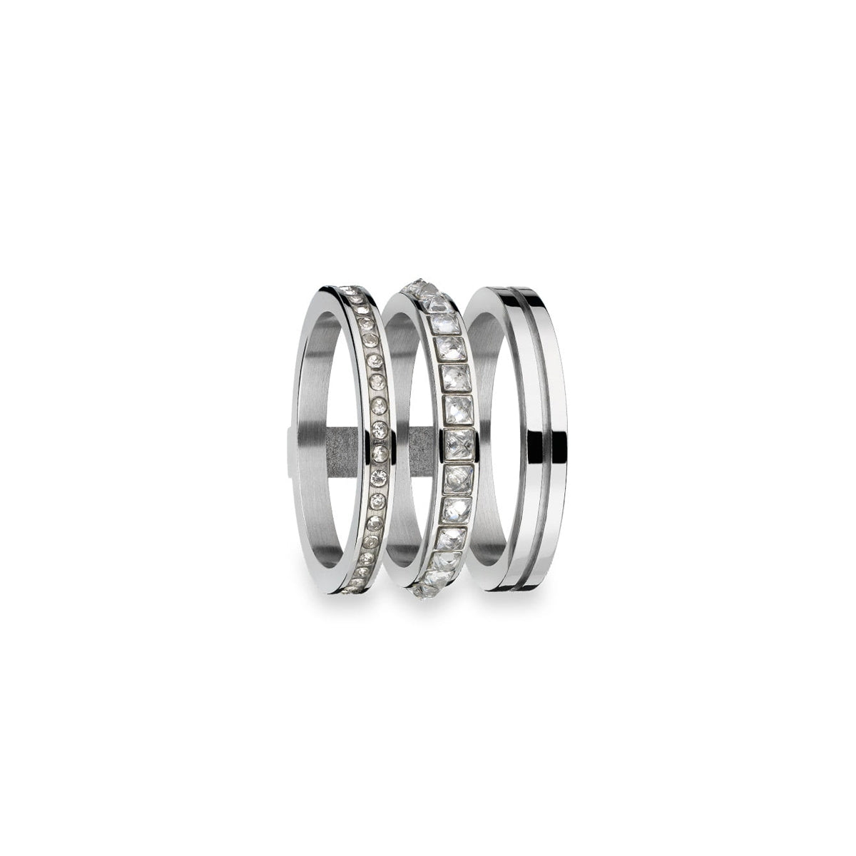 AN JEWELS JEWELRY Mod. AR.R3NS01SC-8 featuring elegant silver rings with crystal embellishments