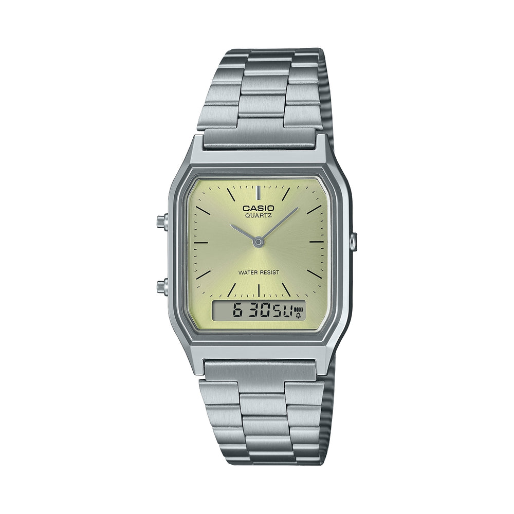 CASIO VINTAGE Mod. EDGY COLLECTION SUNRAY DIAL - GREEN LEMON WATCHES