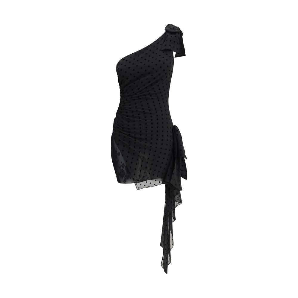 Alessandra Rich Polka-dot one-shoulder Dress AL-FABX41490900-IT40 | M