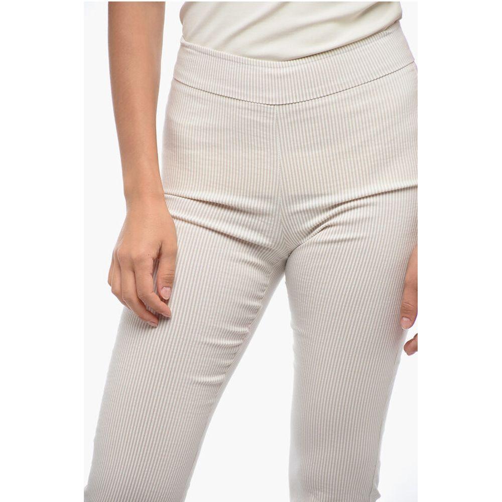 Avenue Montaigne Avenue Montaigne Slim Striped Pants with Flared Hem AV-P592704-W38 1728,74866327712,Avenue Montaigne,Beige,Clothing,Jeans & Pants - Women - Clothing,New with tags,W38,Women,Women - Clothing