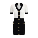 Balmain Braided pattern midi Dress BA-FF1R6033KI50EAB-IT36 | XS
