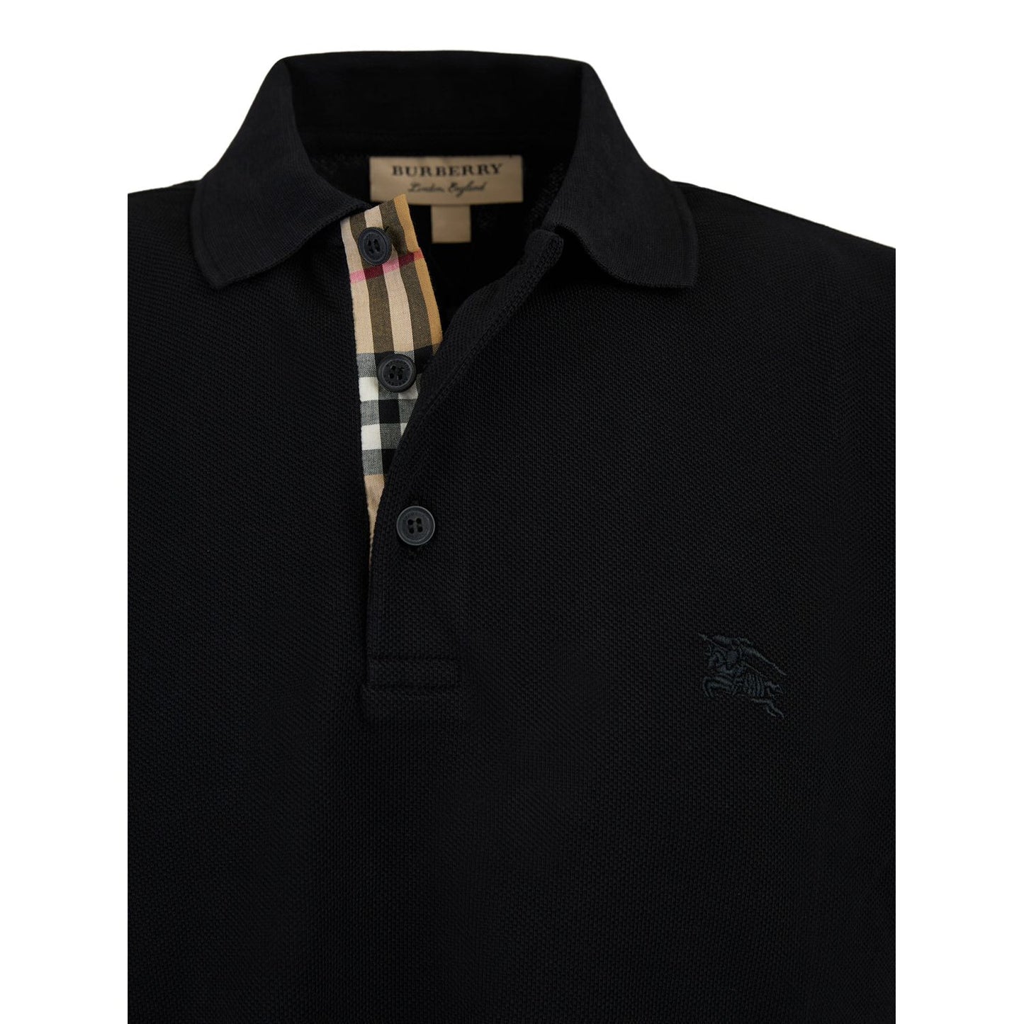 Burberry Black Cotton Collared Polo Shirt BU8000913BK