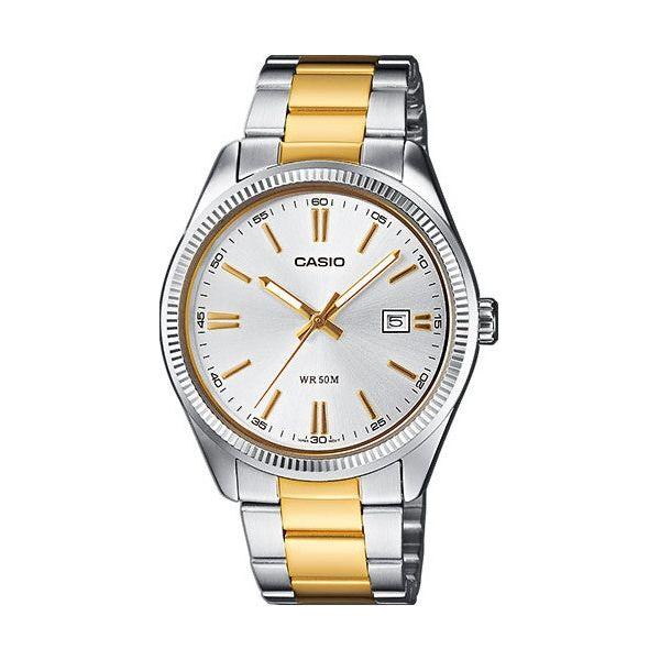 CASIO COLLECTION & VINTAGE CASIO COLLECTION Mod. DATE, STEEL&GOLD - CHAMPAGNE MTP-1302PSG-7AVEF Gent,Gent Ready stocked Watches,READY STOCKED WATCHES,Watches for Men - Watches,Wristwatch