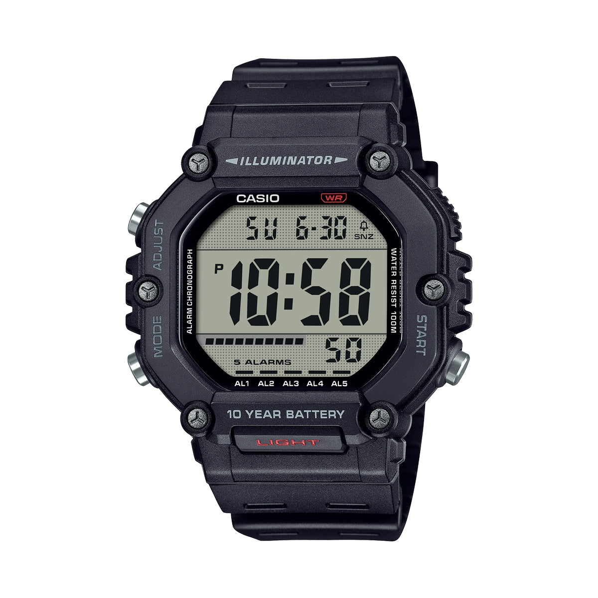 CASIO COLLECTION & VINTAGE CASIO SPORT COLLECTION Mod. OVERSIZE 10 YEARS BATTERY - BLACK AE-1600H-1AVEF Gent,Gent Ready stocked Watches,READY STOCKED WATCHES,Watches for Men - Watches,Wristwatch