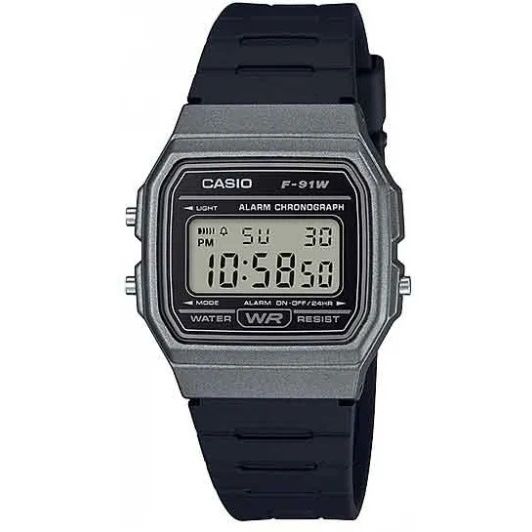CASIO VINTAGE Mod. F-91 BIO RESIN STRAP - GREY WATCHES