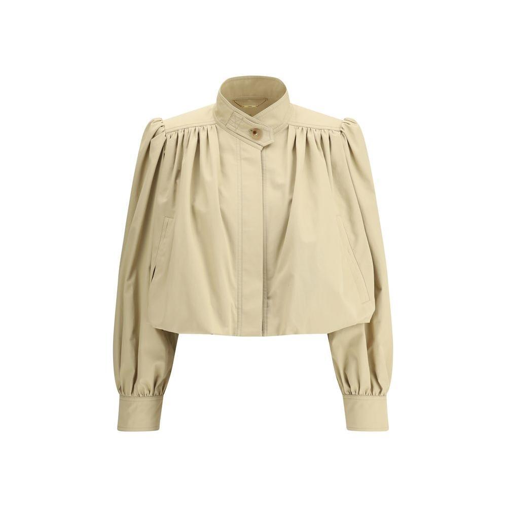 Chloé Cropped Jacket 1728,72470364320,Beige,Chloé,Clothing,IT40 | M,Jackets & Coats - Women - Clothing,New with tags,Women,Women - Clothing Chloé CH-CH25UVE2111823I-IT40 | M