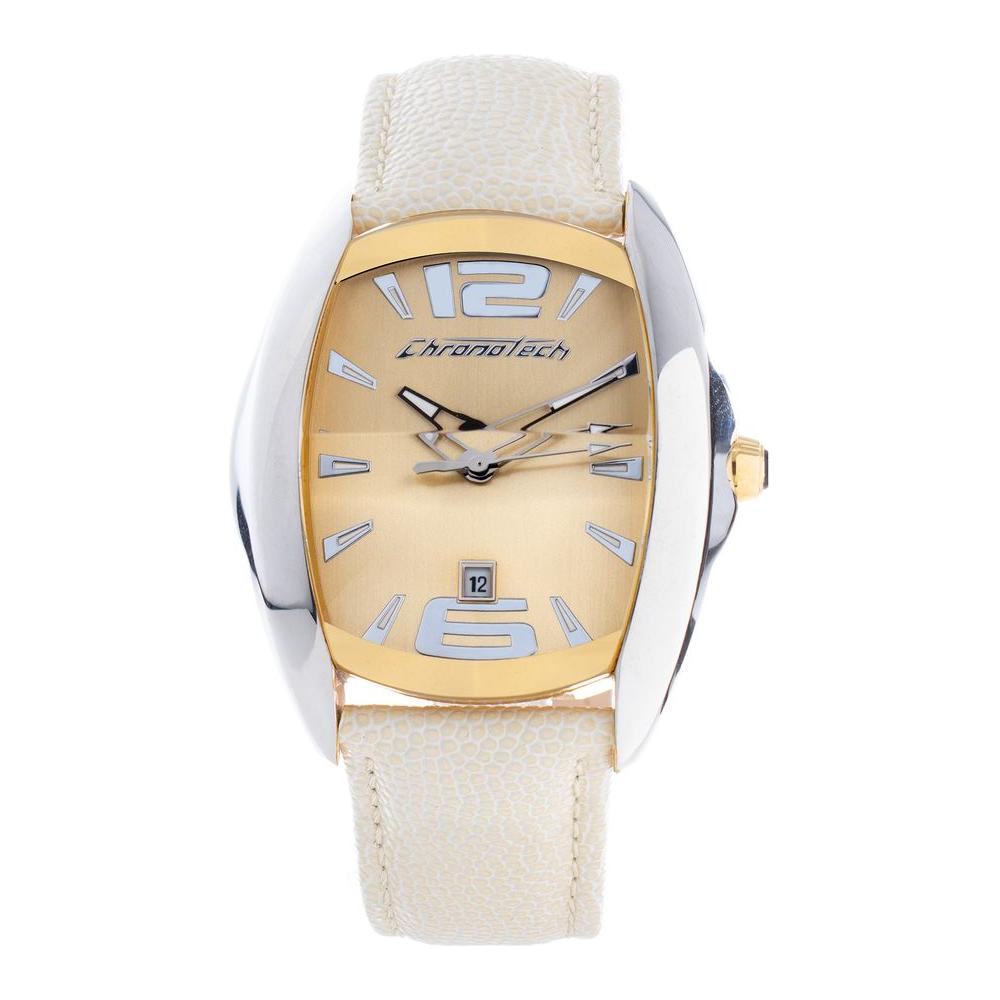 Chronotech Chronotech Beige Leather Watch CHCT7814M04AC 1728,Beige,Chronotech,New with tags,Unisex,Unisex Watches - Watches