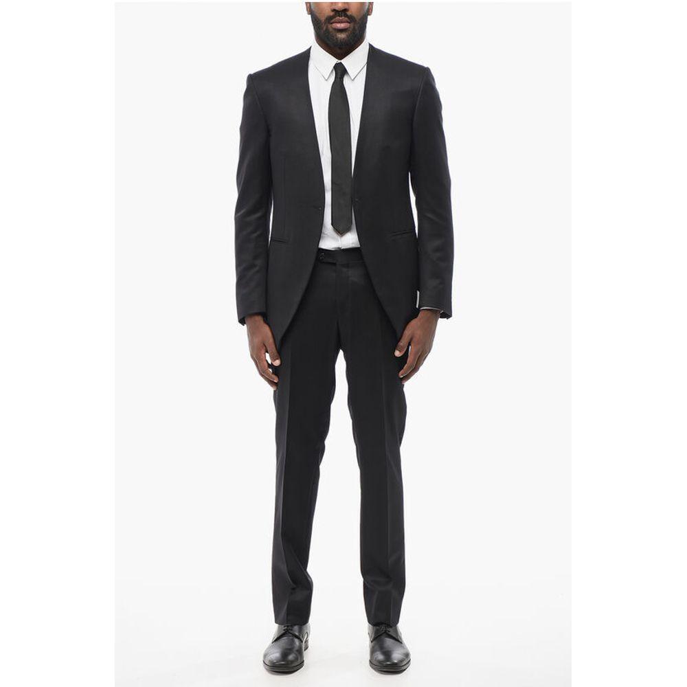 Corneliani Wool Blend Suit With Jetted Pockets