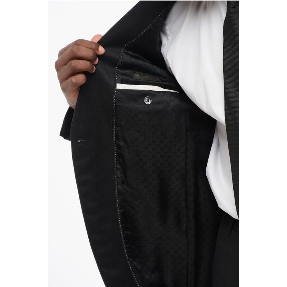 Corneliani Wool Blend Suit With Jetted Pockets