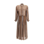 Crida Milano Wimbledon georgette midi Dress CR-WIMBLEDONMOKABABYBL-0/XS