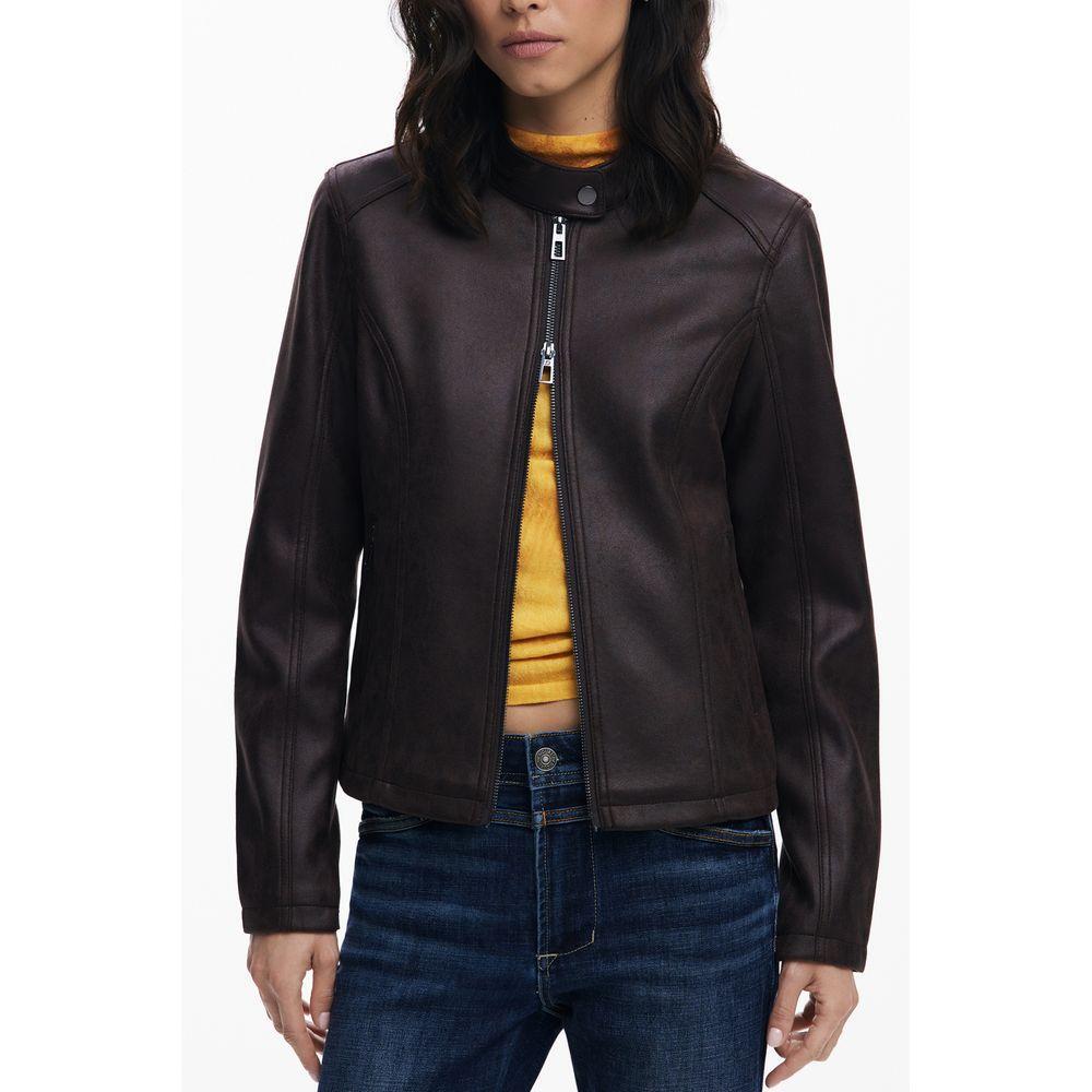 Desigual Brown Polyester Women's Jacket DE-39778-XS