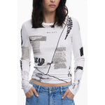 Desigual White Elastane Women Top DE-39742-XS