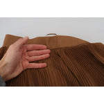 Dolce & Gabbana Beige Longuette Plisse Chiffon Midi Skirt SKI1912-40