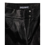 Dolce & Gabbana Black Cotton Stretch Silver Lurex Thread Pants PAN75097-40