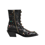 Dolce & Gabbana Black Crystal Cowboy Leather Men Boots Shoes MV7937-41