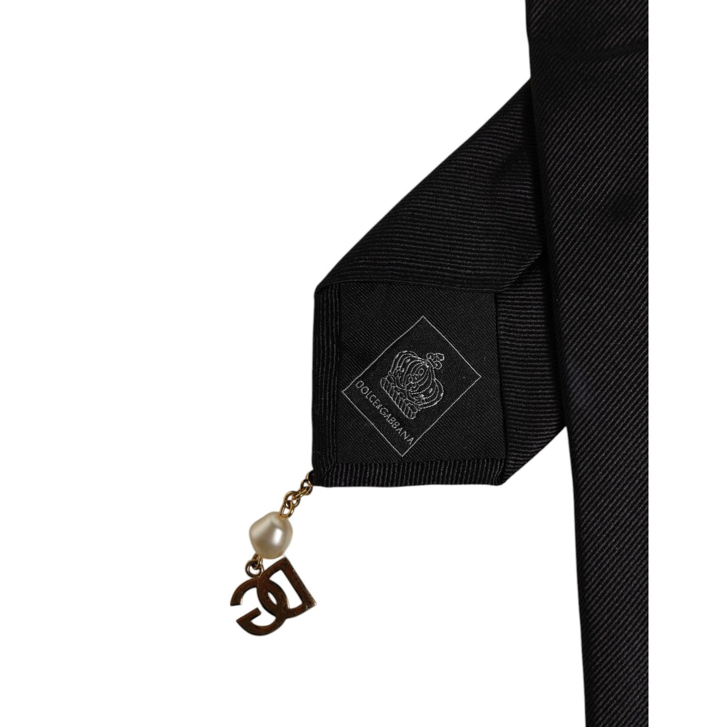 Dolce & Gabbana Black Logo Embellished Adjustable Necktie Tie