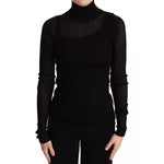 Dolce & Gabbana Black Turtleneck Form Fitting Pullover Sweater TSH6859-44