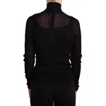 Dolce & Gabbana Black Turtleneck Form Fitting Pullover Sweater TSH6859-44