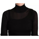 Dolce & Gabbana Black Turtleneck Form Fitting Pullover Sweater TSH6859-44