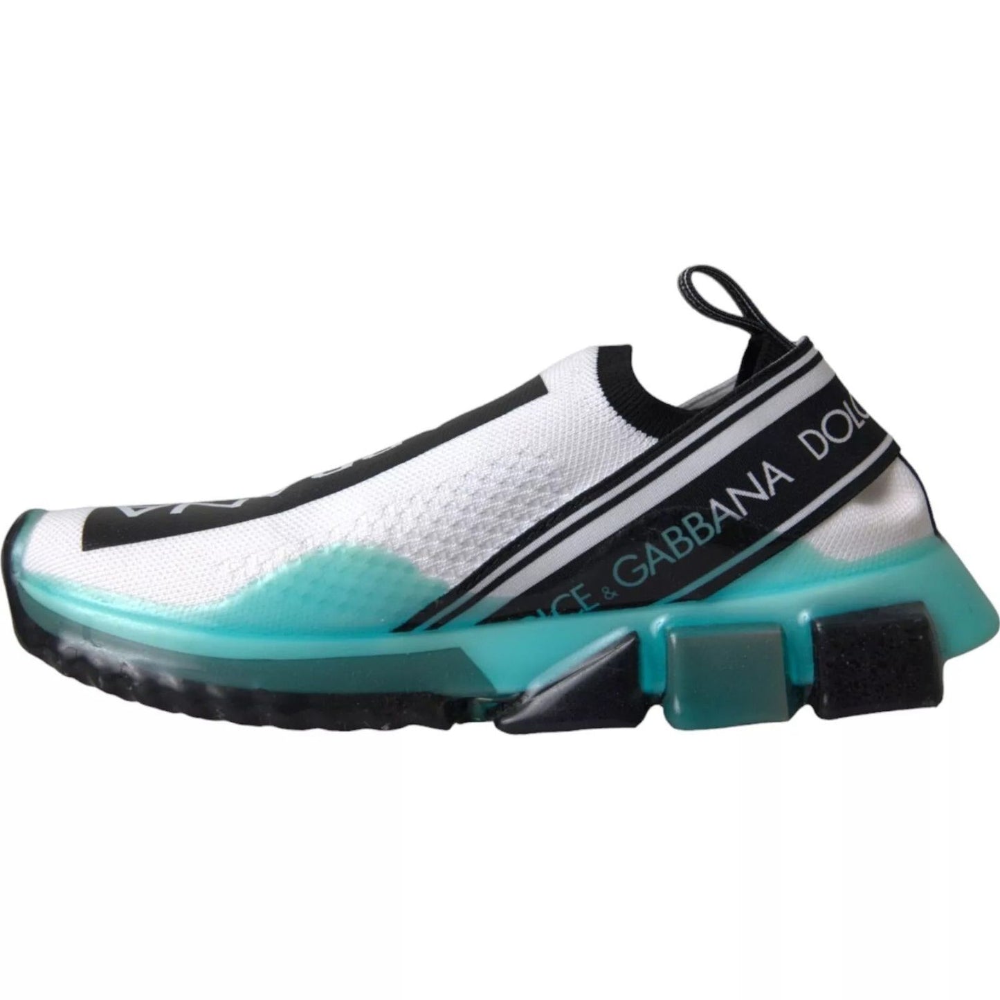 Dolce & Gabbana Black White Blue Slip On Sorrento Sneakers MV4420-40.5