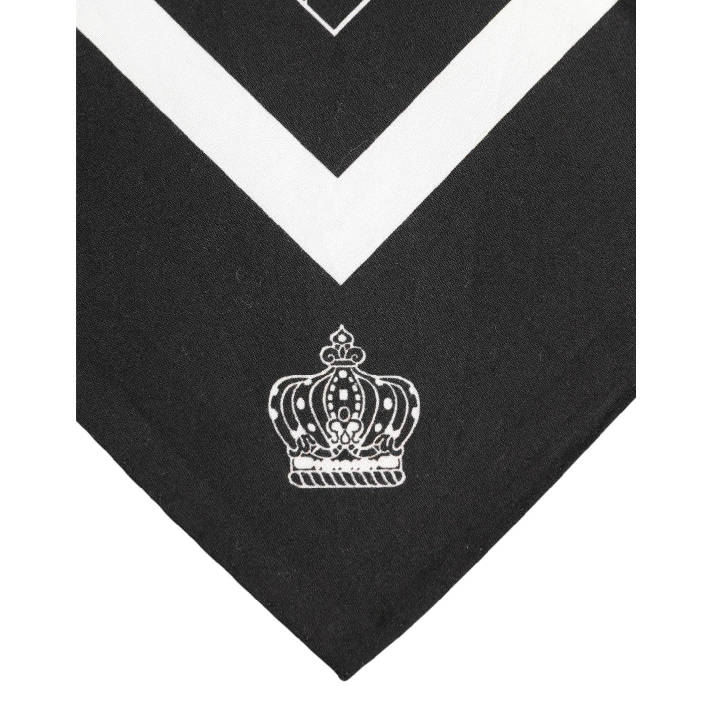Dolce & Gabbana Black White Printed Square Men Foulard Scarf MS7515