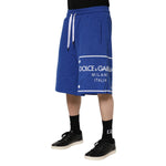 Dolce & Gabbana Blue Logo Cotton Bermuda Sweatshorts Shorts PAN76428-48
