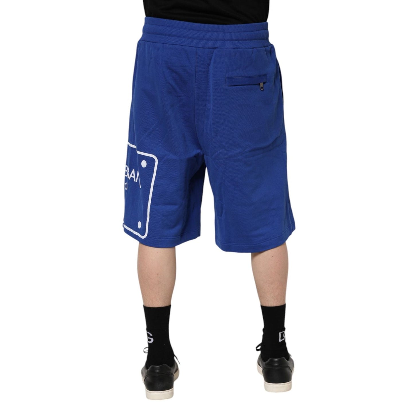 Dolce & Gabbana Blue Logo Cotton Bermuda Sweatshorts Shorts PAN76428-48
