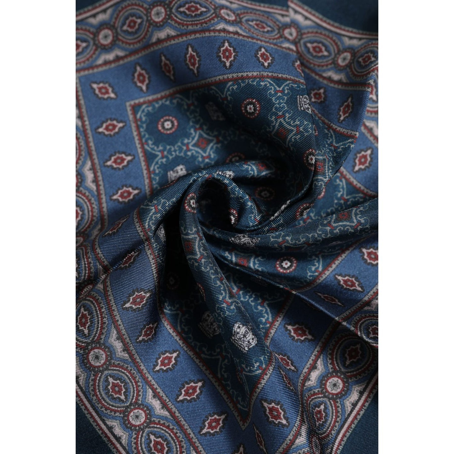 Dolce & Gabbana Blue Printed Silk Square Men Foulard Scarf