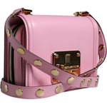 Dolce & Gabbana Baby Pink LOLA Leather Studded Crossbody Strap Bag Dolce & Gabbana Rosy Brown