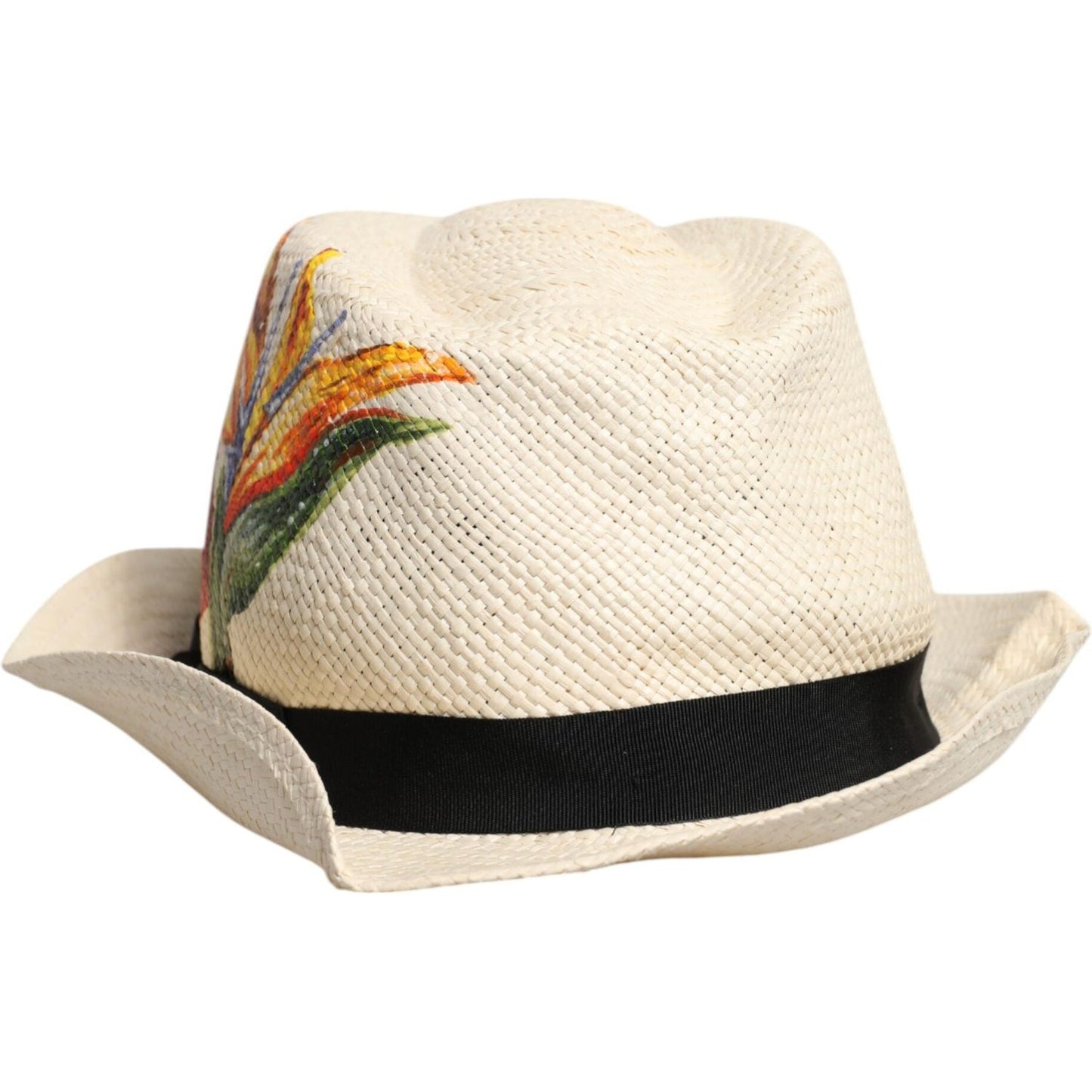 Dolce & Gabbana Dolce & Gabbana Beige Floral Print Straw Wide Brim Fedora Hat HAT9694-57 1728,57 cm|S,58 cm|M,59 cm|L,67345645728,Accessories,Beige,Dolce & Gabbana,Hats & Caps - Men - Accessories,Material: 100% Straw,Men,Men - Accessories,New with tags
