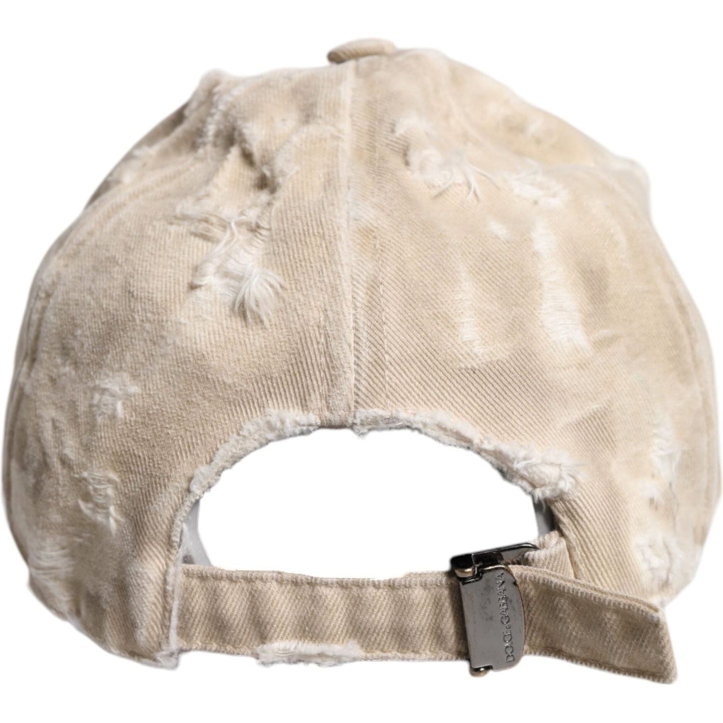 Dolce & Gabbana Dolce & Gabbana Beige Tattered Cotton 6 Panels Baseball Cap HAT9820-58 1728,58 cm|M,67345645728,Accessories,Beige,Dolce & Gabbana,Hats & Caps - Men - Accessories,Material: 100% Cotton,Men,Men - Accessories,New with tags