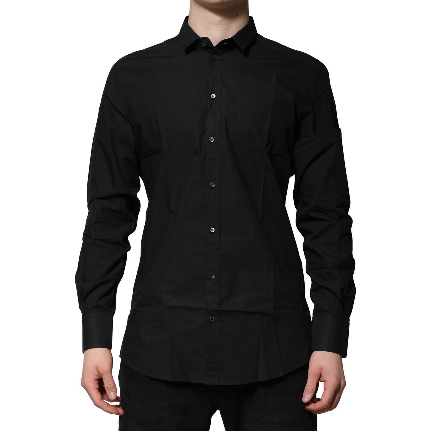 Dolce & Gabbana Black GOLD Long Sleeves Dress Formal Shirt 1728,67345645728,Black,Clothing,Dolce & Gabbana,IT39 | S,Material: 100% Cotton,Men,Men - Clothing,New with tags,Shirts - Men - Clothing Dolce & Gabbana TSH906788-39