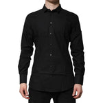Dolce & Gabbana Black GOLD Long Sleeves Dress Formal Shirt 1728,67345645728,Black,Clothing,Dolce & Gabbana,IT39 | S,Material: 100% Cotton,Men,Men - Clothing,New with tags,Shirts - Men - Clothing Dolce & Gabbana TSH906788-39