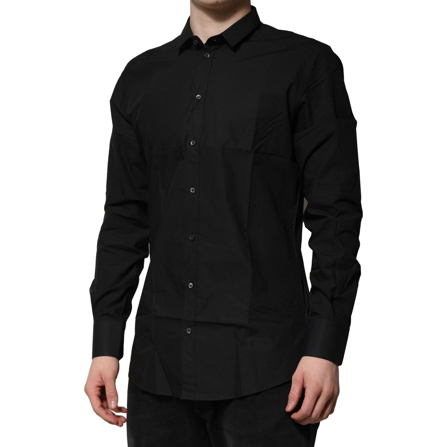 Dolce & Gabbana Black GOLD Long Sleeves Dress Formal Shirt 1728,67345645728,Black,Clothing,Dolce & Gabbana,IT39 | S,Material: 100% Cotton,Men,Men - Clothing,New with tags,Shirts - Men - Clothing Dolce & Gabbana TSH906788-39
