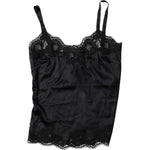 Dolce & Gabbana Black Lace Silk Blend Camisole Top Underwear