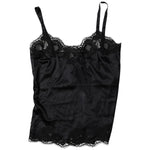 Dolce & Gabbana Black Lace Silk Blend Camisole Top Underwear
