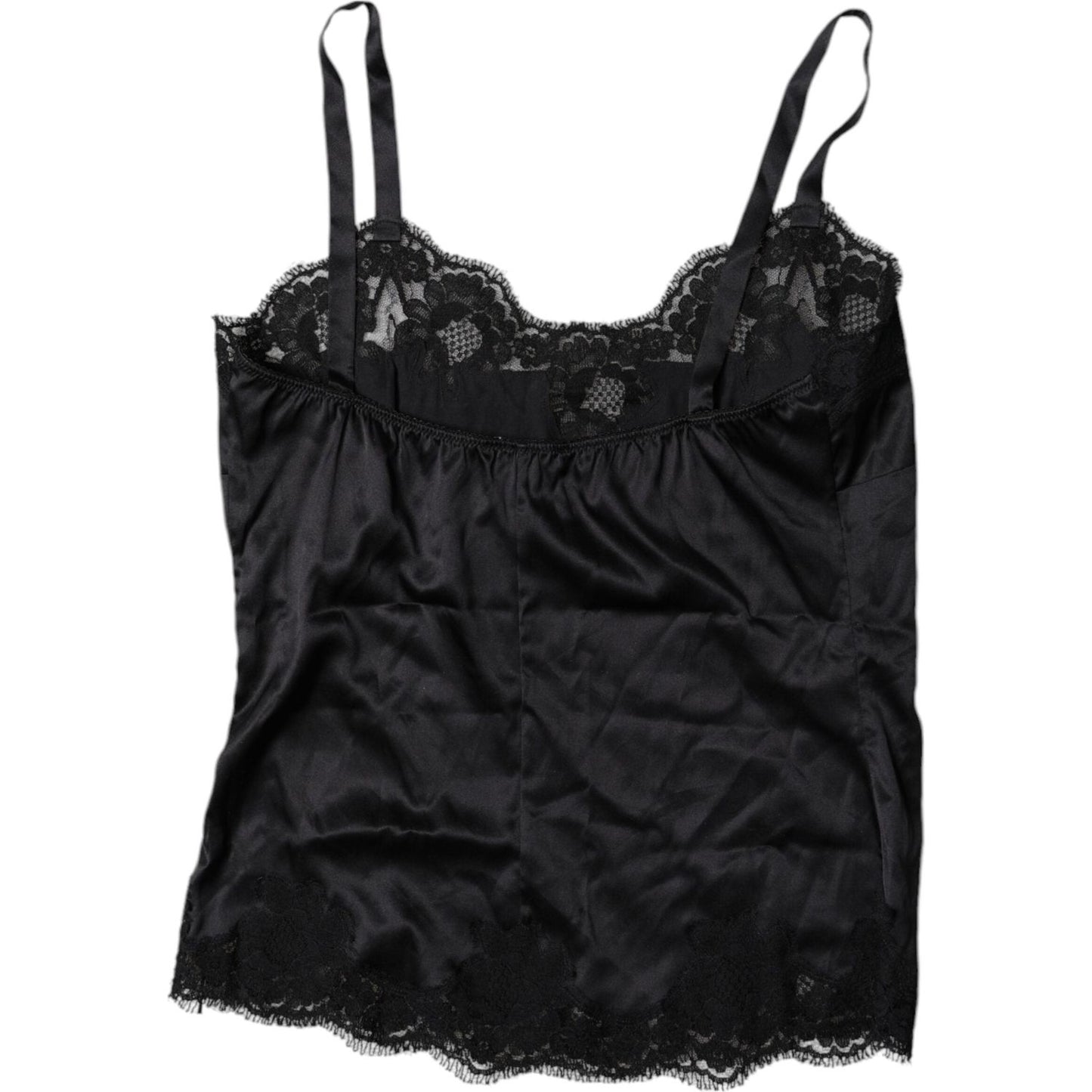 Dolce & Gabbana Black Lace Silk Blend Camisole Top Underwear