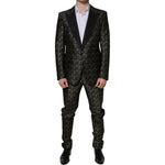 Dolce & Gabbana Black Stars Jacquard SICILIA 2 Piece Suit 1728,67345645728,Black,Dolce & Gabbana,IT44 | XS,IT46 | S,IT50 | L,IT52 | XL,Material: 72% Polyester 14% Metallized Fiber 9% Nylon 5% Acetate,Men,New with tags,Suits - Men - Clothing Dolce & Gabban