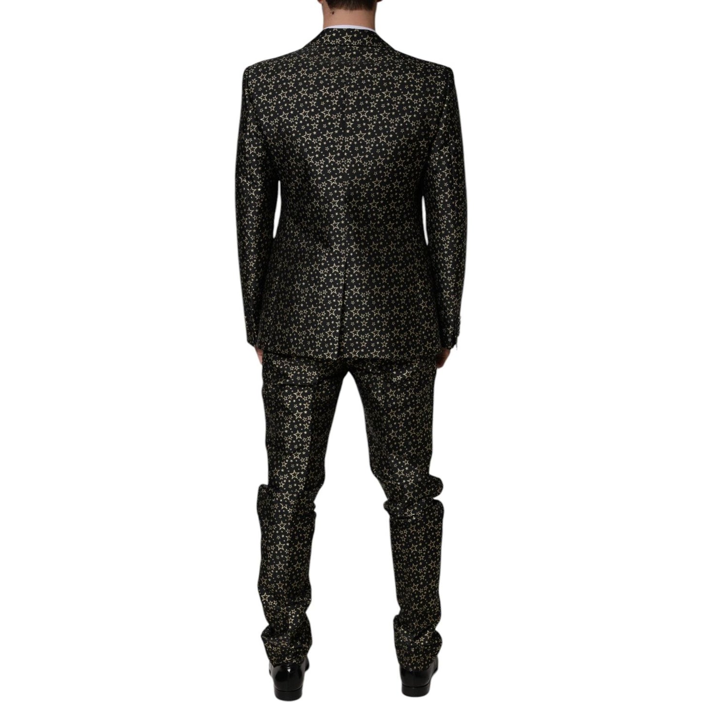 Dolce & Gabbana Black Stars Jacquard SICILIA 2 Piece Suit 1728,67345645728,Black,Dolce & Gabbana,IT44 | XS,IT46 | S,IT50 | L,IT52 | XL,Material: 72% Polyester 14% Metallized Fiber 9% Nylon 5% Acetate,Men,New with tags,Suits - Men - Clothing Dolce & Gabban