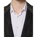 Dolce & Gabbana Black Stars Jacquard SICILIA 2 Piece Suit 1728,67345645728,Black,Dolce & Gabbana,IT44 | XS,IT46 | S,IT50 | L,IT52 | XL,Material: 72% Polyester 14% Metallized Fiber 9% Nylon 5% Acetate,Men,New with tags,Suits - Men - Clothing Dolce & Gabban