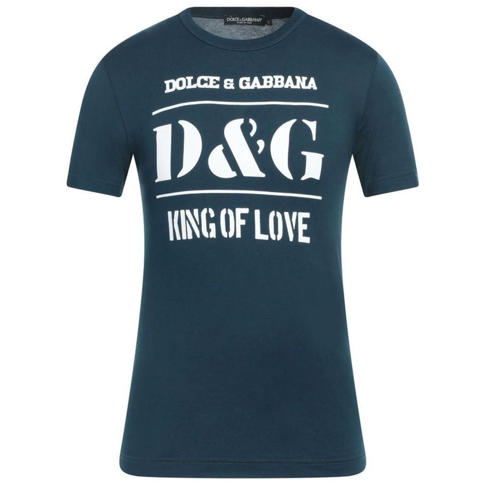 Dolce & Gabbana Blue Cotton T-Shirt