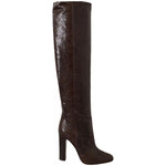 Dolce & Gabbana Brown Exotic Leather Heels High Boots Shoes