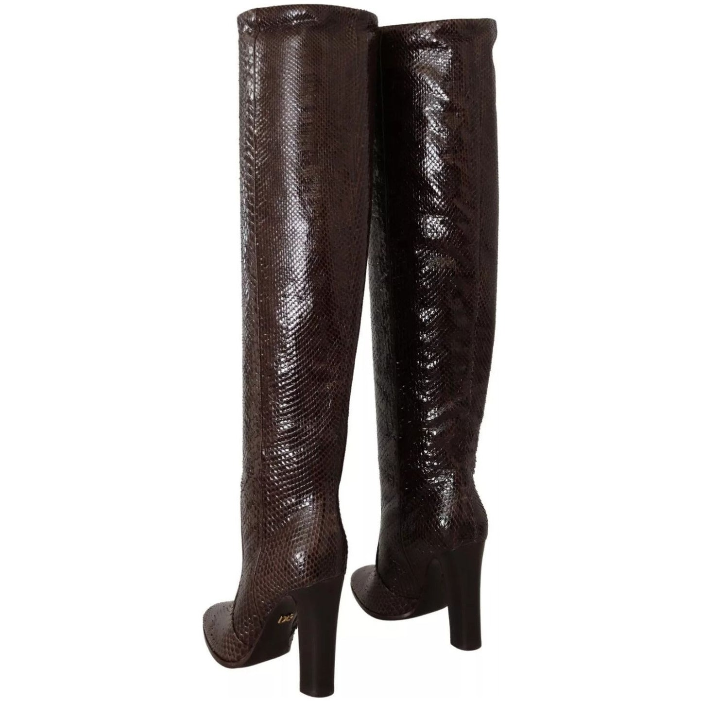 Dolce & Gabbana Brown Exotic Leather Heels High Boots Shoes