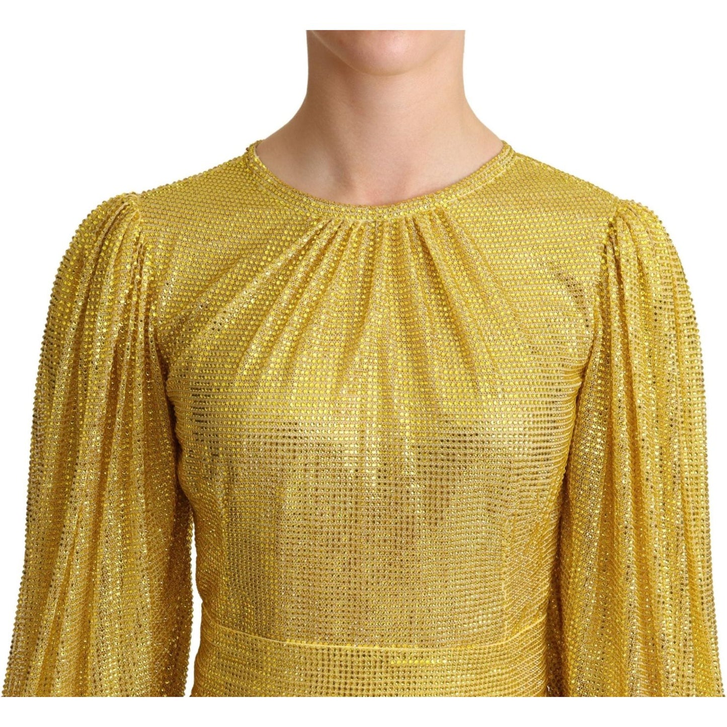 Dolce & Gabbana Dolce & Gabbana Crystal Embellished Pleated Maxi Dress DR2716 -38 1728,67345645728,Dolce & Gabbana,Dresses - Women - Clothing,IT38|XS,Material: 46% Cotton 27% Nylon 24% Elastane,New with tags,Women,Yellow